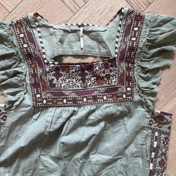 Free People Day Glow Dress Spanish Moss Boho - Picture 8 of 8